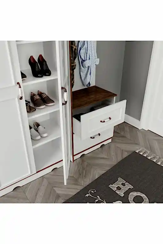 KZNMOB HOME Kartopu Modüler Country Portmanto, Vestiyer, Ayakkabılık - Tamamı 1. Kalite Mdf