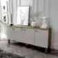 KZNMOB HOME Işık Çok Amaçlı Bohem Konsol Meşe-Kumtaşı, Bohem Salon Mobilyası - Tamamı MDF