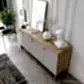 KZNMOB HOME Işık Çok Amaçlı Bohem Konsol Meşe-Kumtaşı, Bohem Salon Mobilyası - Tamamı MDF