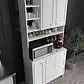 KZNMOB HOME Stella Country Kahve Köşesi Beyaz-Meşe 90cm, Erzak Dolabı, Kiler Dolabı, Çok Amaçlı Mutfak Dolabı