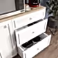KZNMOB HOME Stella Country Kahve Köşesi Beyaz-Meşe 90cm, Erzak Dolabı, Kiler Dolabı, Çok Amaçlı Mutfak Dolabı