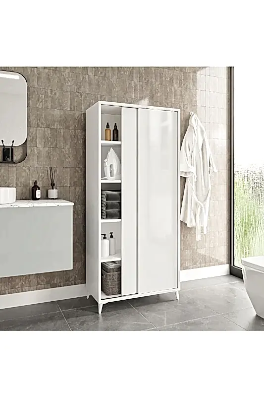 KZNMOB HOME Sürgülü Çok Amaçlı Banyo Dolabı - Tamamı 1. Kalite Mdf