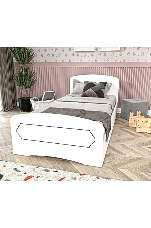 KZNMOB HOME Hayal Tek Kişilik Mdf Karyola Beyaz - 90 Cm X 190 Cm Yataklarla Uyumlu