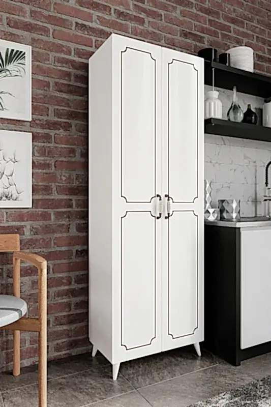 KZNMOB HOME 2 Kapaklı 5 Bölmeli Geniş Mutfak, Kavanoz, Erzak Dolabı - Tamamı 1. Kalite MDF