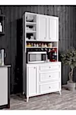 KZNMOB HOME Stella Country Kahve Köşesi Beyaz-Meşe 90cm, Erzak Dolabı, Kiler Dolabı, Çok Amaçlı Mutfak Dolabı