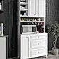 KZNMOB HOME Stella Country Kahve Köşesi Beyaz-Meşe 90cm, Erzak Dolabı, Kiler Dolabı, Çok Amaçlı Mutfak Dolabı