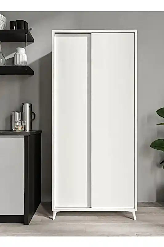 KZNMOB HOME Sürgülü Çok Amaçlı Mutfak Dolabı, Erzak Dolabı, Kavanoz Dolabı, Kiler Dolabı - Tamamı 1. Kalite Mdf