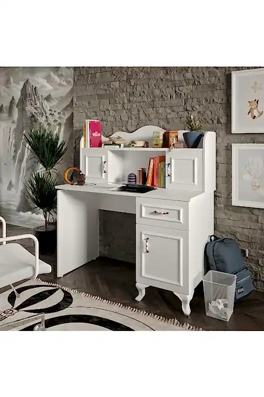 KZNMOB HOME Kartopu Çalışma Masası, Bilgisayar Masası, Ofis Masası Beyaz - Tamamı 1. Kalite Mdf