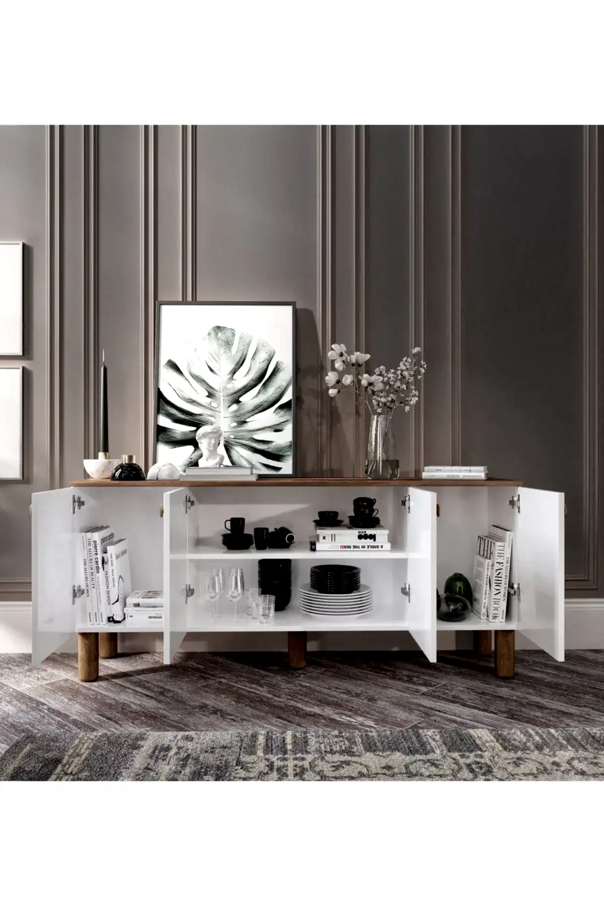 KZNMOB HOME Işık Çok Amaçlı Bohem Konsol, Bohem Salon Mobilyası - Tamamı 1. Kalite Mdf