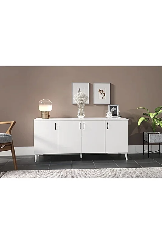 KZNMOB HOME Sigma Çok Amaçlı Beyaz Mdf Konsol - Tamamı 1. Kalite Mdf