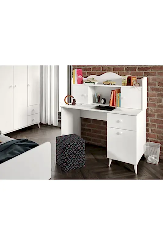 KZNMOB HOME Akasya Modern Genç Odası Takımı Beyaz - 4 Parçalı Ve Tamamı 1. Kalite Mdf