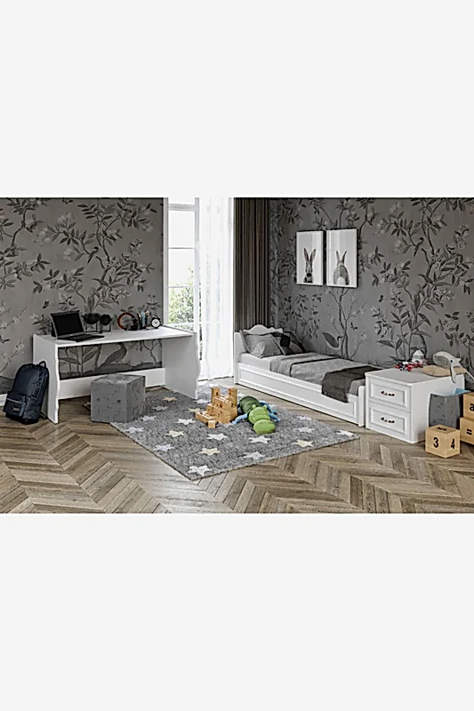KZNMOB HOME Kartopu Country Büyüyen Beşik Beyaz - Tamamı 1. Kalite Mdf