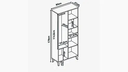 KZNMOB HOME Kartopu 2 Kapaklı Country Gardırop Elbise Dolabı - Tamamı 1. Kalite Mdf