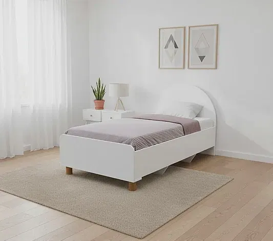 KZNMOB HOME Tek Kişilik Bohem Tarzda Karyola Beyaz - Tamamı 1. Kalite MDF